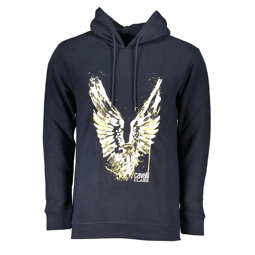 Cavalli Class Blue Cotton Men Sweater - Hoodies