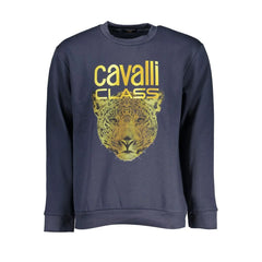 Cavalli Class Blue Cotton Men Sweater - Sweatshirts