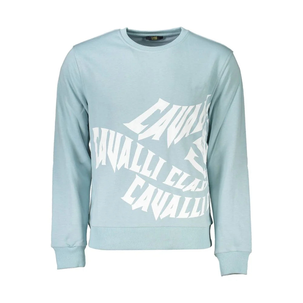 Cavalli Class Blue Cotton Men Sweater - Sweatshirts