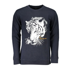 Cavalli Class Blue Cotton Men Sweater - Sweatshirts