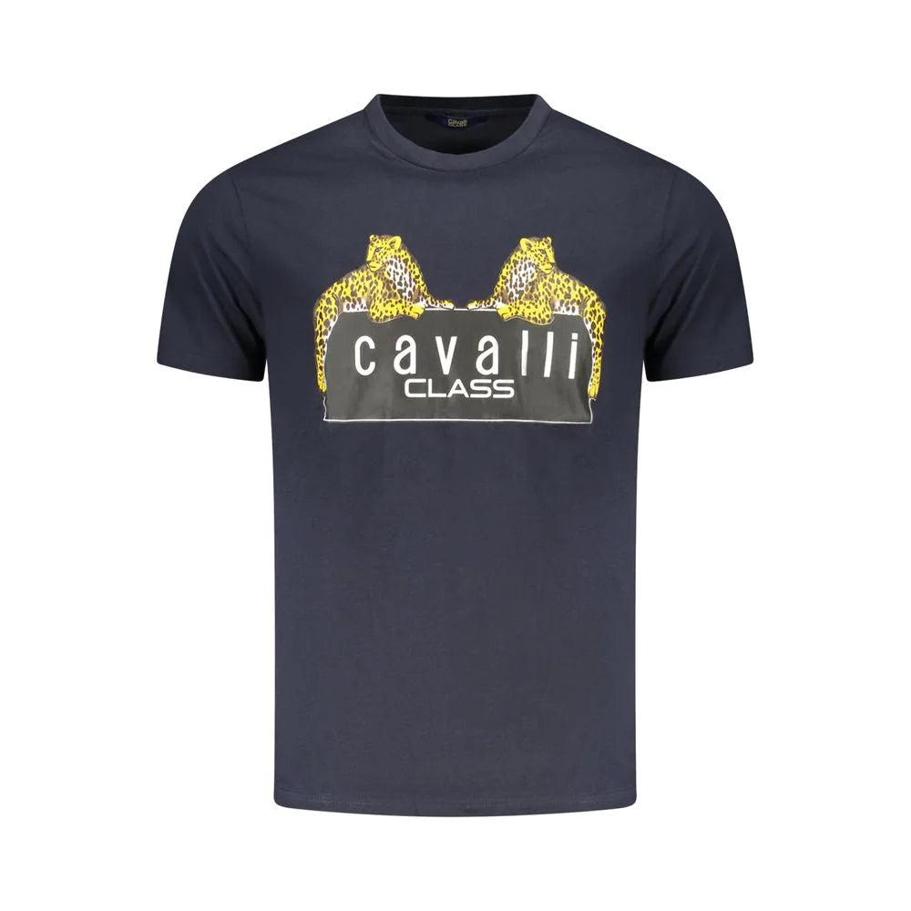 Cavalli Class Blue Cotton Men T-Shirt - T-Shirts