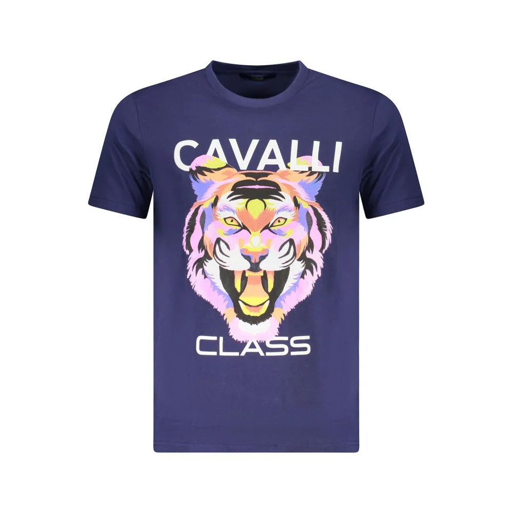 Cavalli Class Blue Cotton Men T-Shirt - T-Shirts