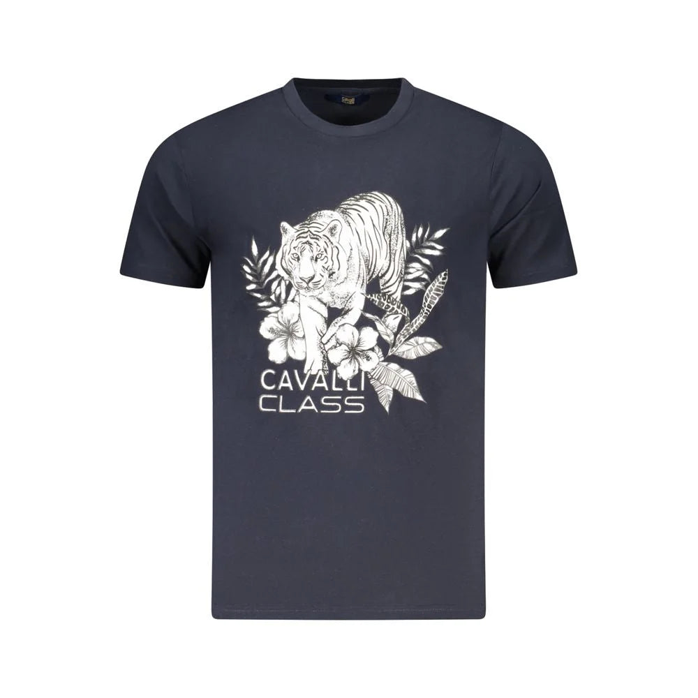 Cavalli Class Blue Cotton Men T-Shirt - T-Shirts