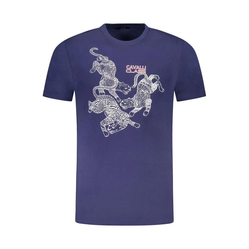 Cavalli Class Blue Cotton Men T-Shirt - T-Shirts