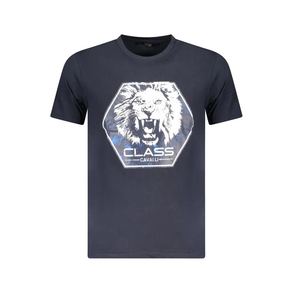Cavalli Class Blue Cotton Men T-Shirt - T-Shirts