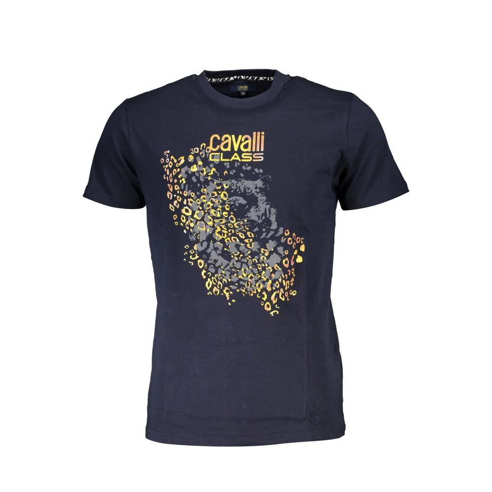 Cavalli Class Blue Cotton Men T-Shirt - XL - T-Shirts