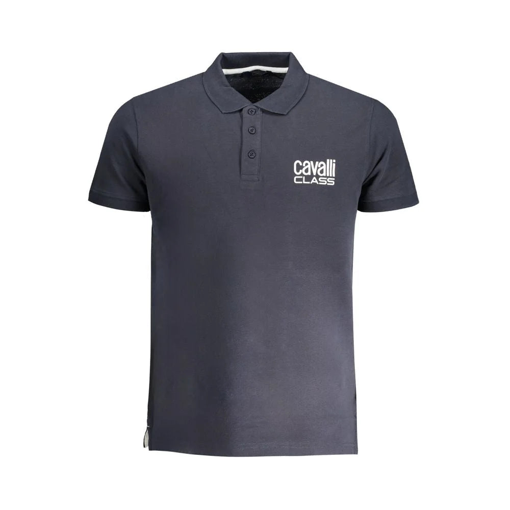 Cavalli Class Blue Cotton Polo Shirt - Polos