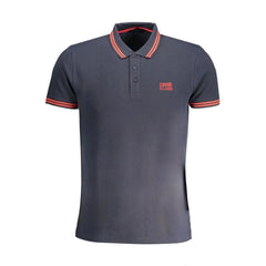 Cavalli Class Blue Cotton Polo Shirt - Polos