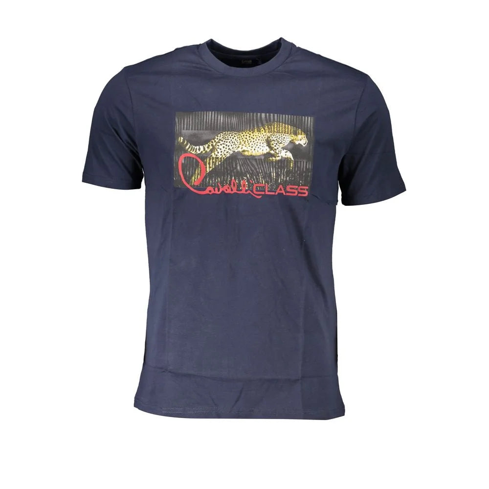 Cavalli Class Blue Cotton T-Shirt - L - T-Shirts