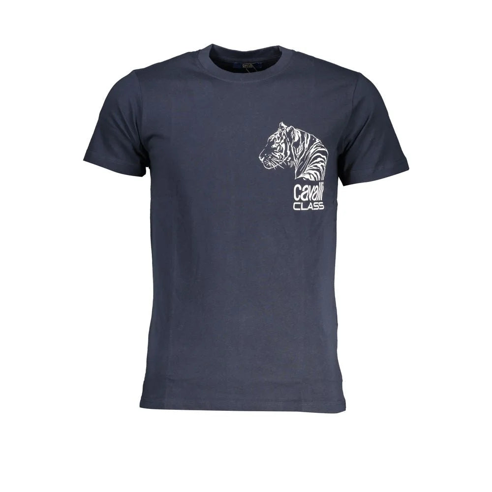 Cavalli Class Blue Cotton T-Shirt - T-Shirts
