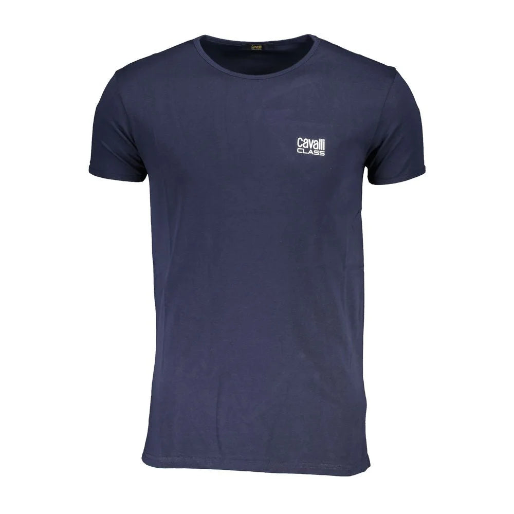 Cavalli Class Blue Cotton T-Shirt - T-Shirts