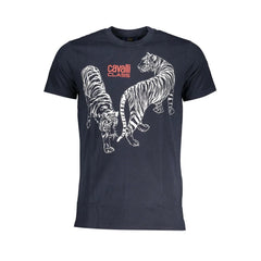 Cavalli Class Blue Cotton T-Shirt - T-Shirts