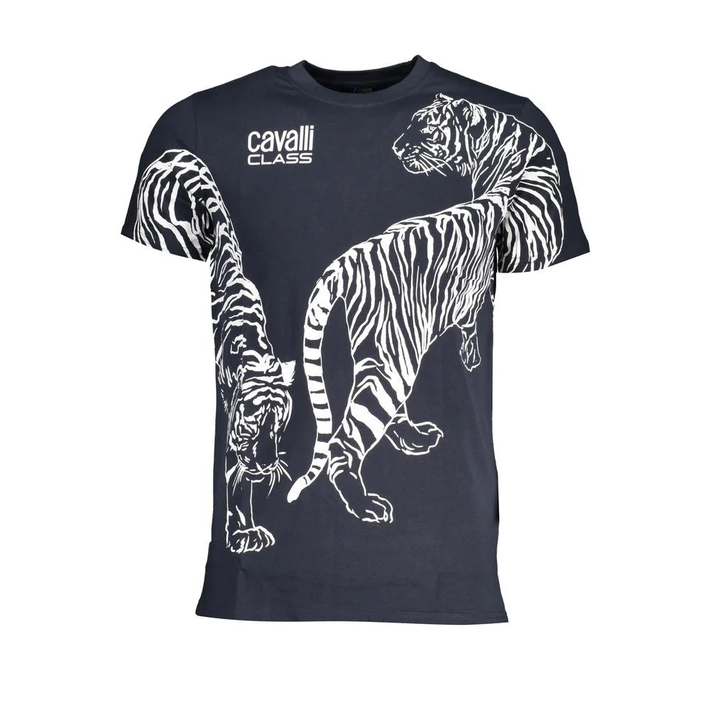 Cavalli Class Blue Cotton T-Shirt - XL - T-Shirts