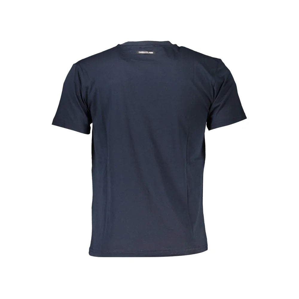 Cavalli Class Blue Cotton T-Shirt - XXL - T-Shirts