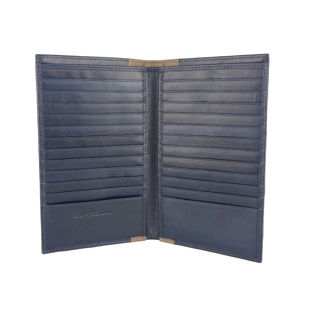 Cavalli Class Blue Leather Men Wallet - Wallets