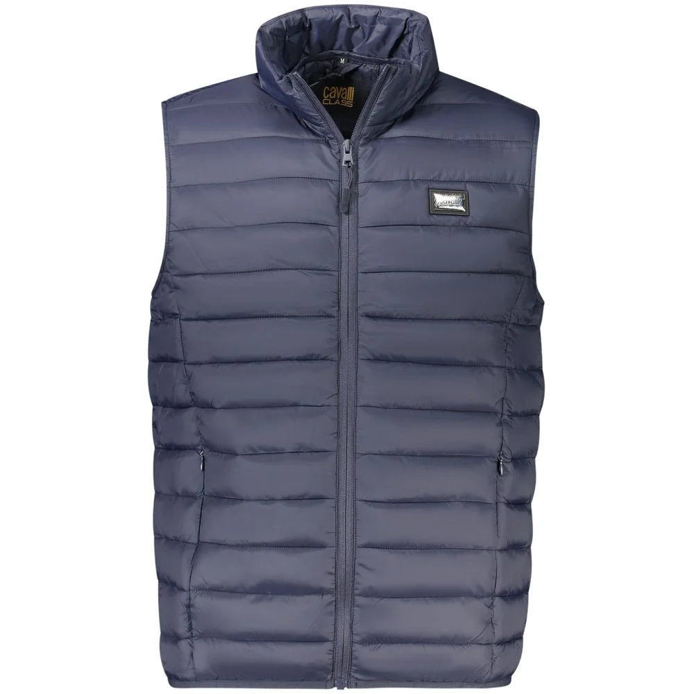 Cavalli Class Blue Polyester Men Jacket - Vests