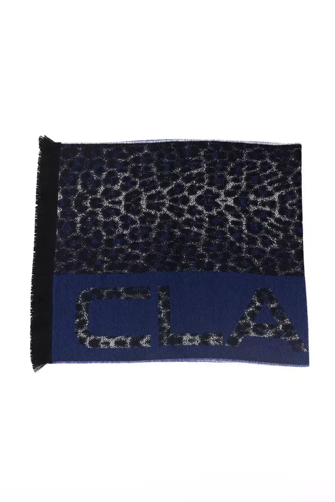 Cavalli Class Blue Wool Men Scarf - Scarves & Shawls