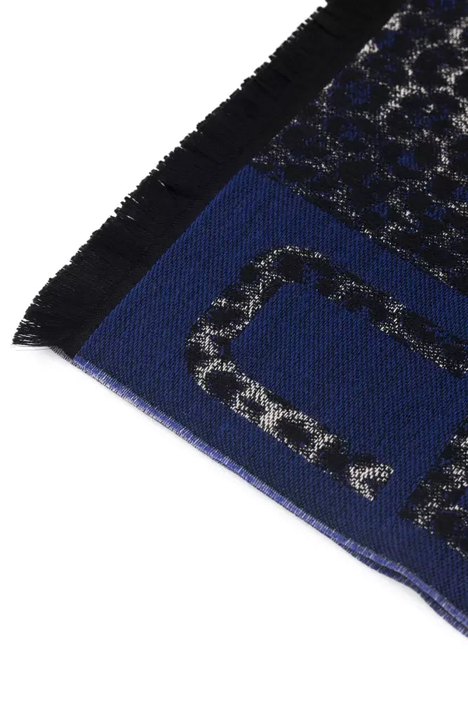 Cavalli Class Blue Wool Men Scarf - Scarves & Shawls