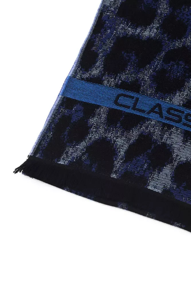 Cavalli Class Blue Wool Men Scarf - Scarves & Shawls