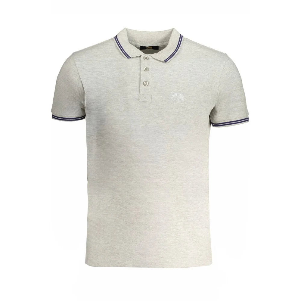 Cavalli Class Brown Cotton Men Polo Shirt - Polos