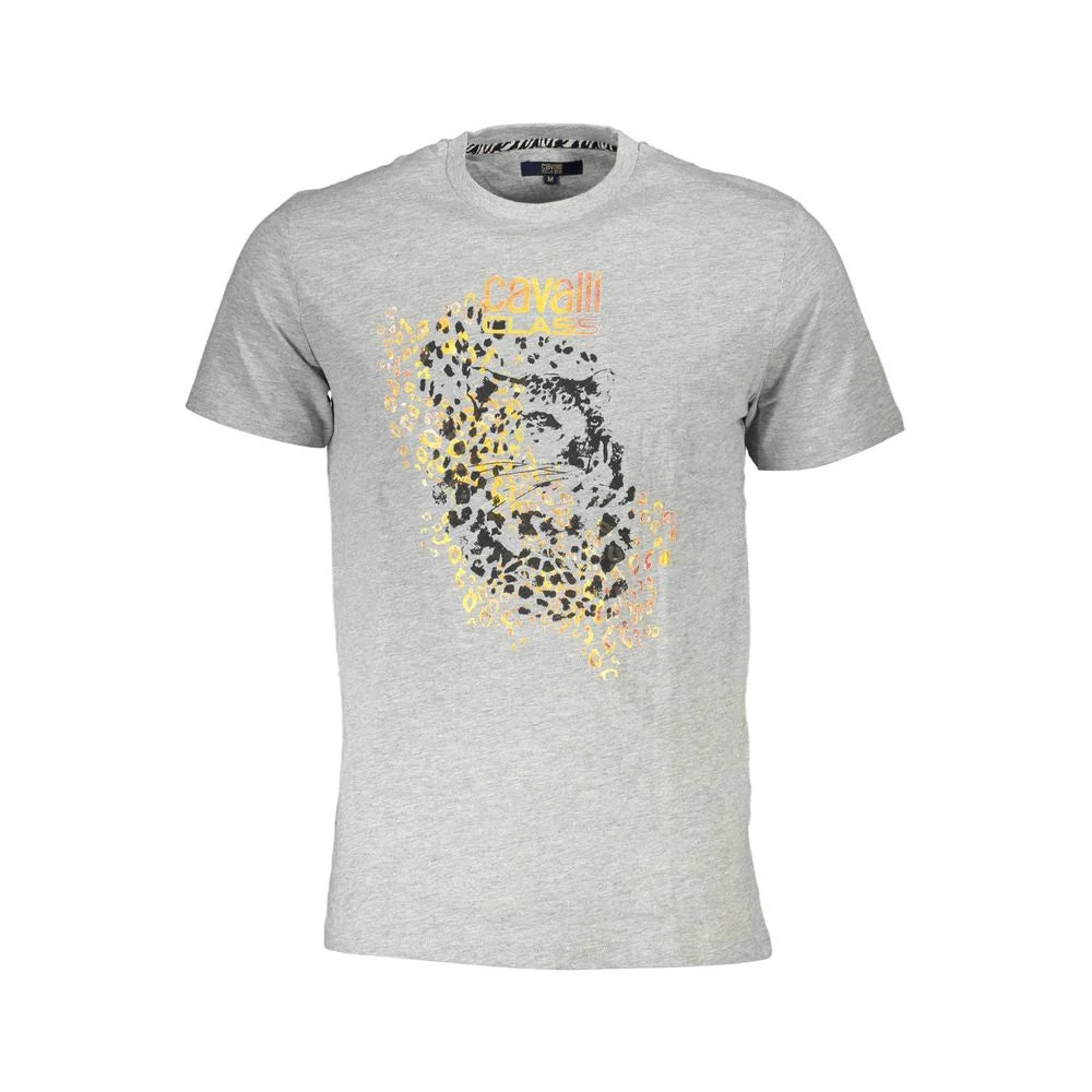 Cavalli Class Brown Cotton Men T-Shirt - T-Shirts