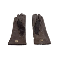 Cavalli Class Brown Cowhide Women Glove - 7|S - Gloves & Mittens