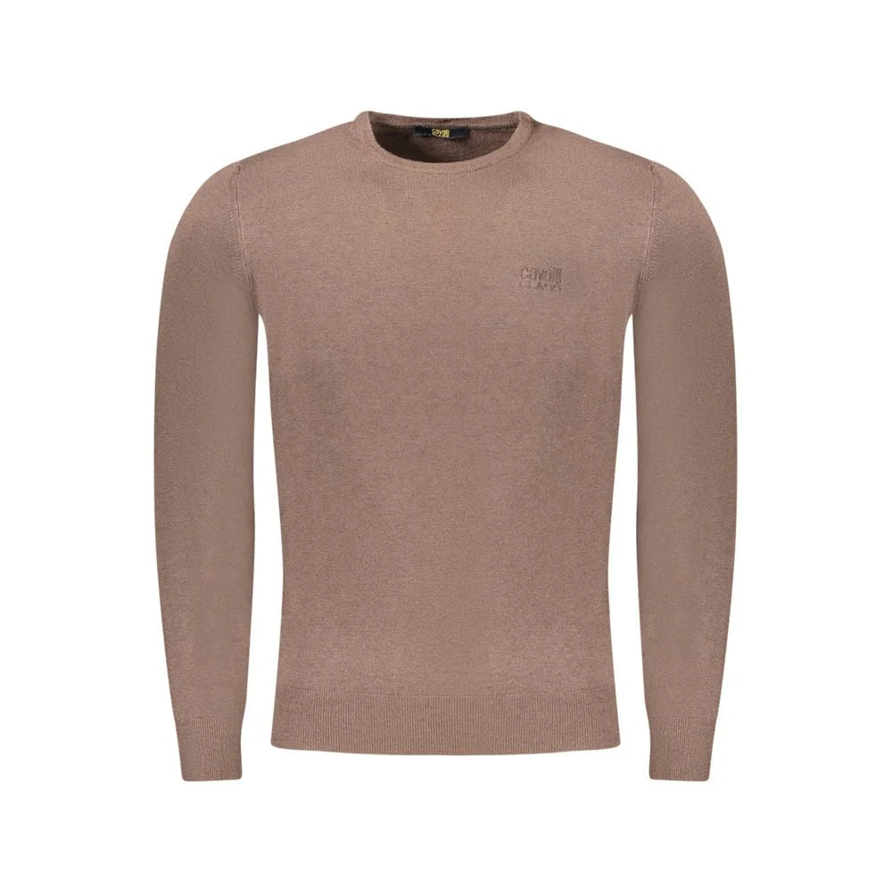 Cavalli Class Brown Viscose Men Sweater - Sweaters