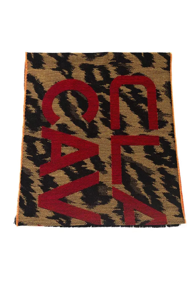 Cavalli Class Brown Wool Men Scarf - Scarves & Shawls