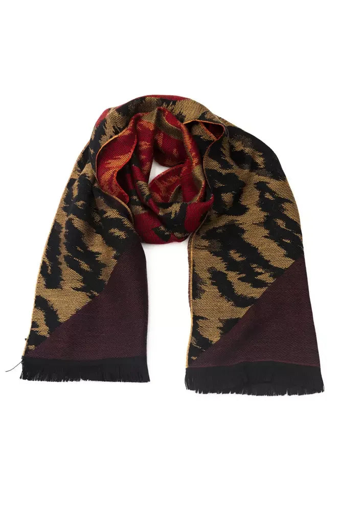 Cavalli Class Brown Wool Men Scarf - Scarves & Shawls