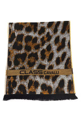 Cavalli Class Brown Wool Men Scarf - Scarves & Shawls