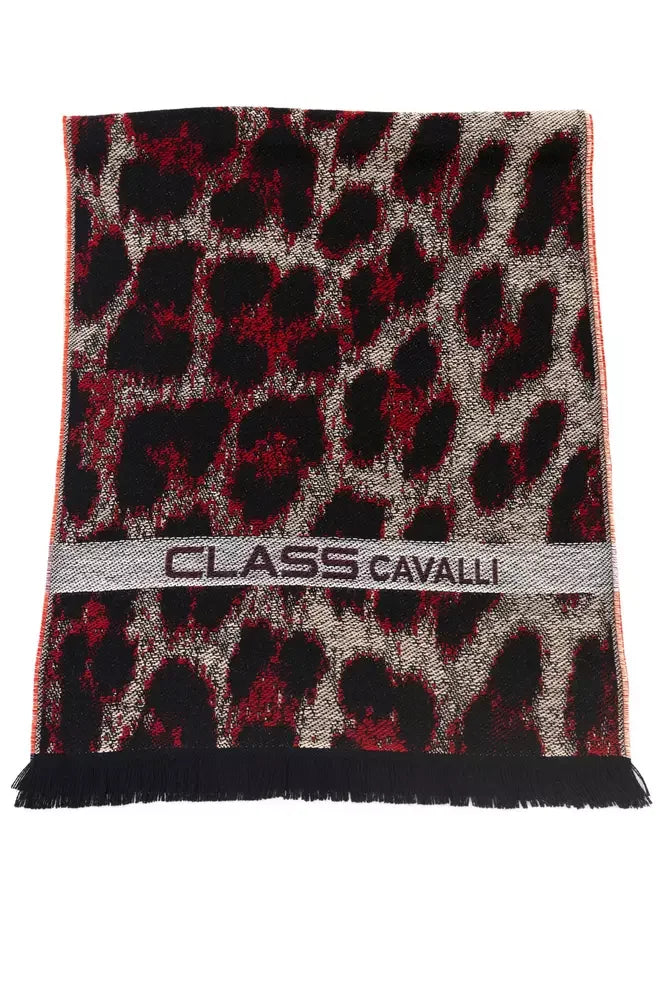 Cavalli Class Burgundy Wool Men Scarf - Scarves & Shawls