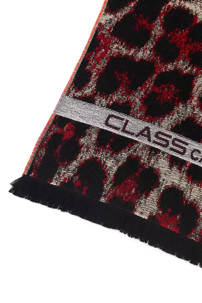 Cavalli Class Burgundy Wool Men Scarf - Scarves & Shawls