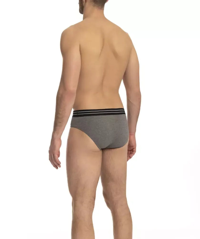 Cavalli Class Gray Cotton Men’s Underwear Pack - Briefs