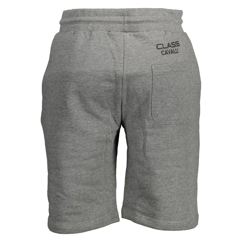 Cavalli Class Gray Cotton Pant - XL - Jogger Shorts