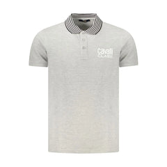 Cavalli Class Gray Cotton Polo Shirt - Polos