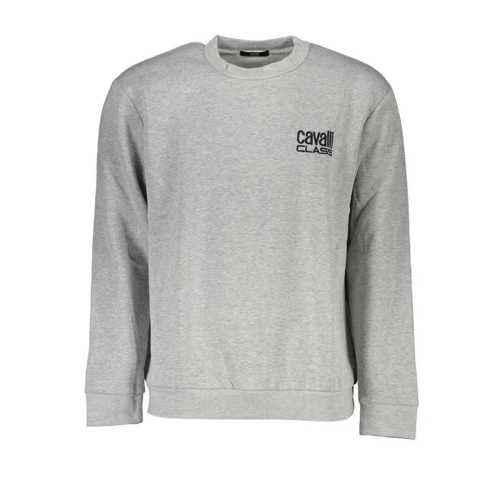 Cavalli Class Gray Cotton Sweatshirt - Sweatshirts