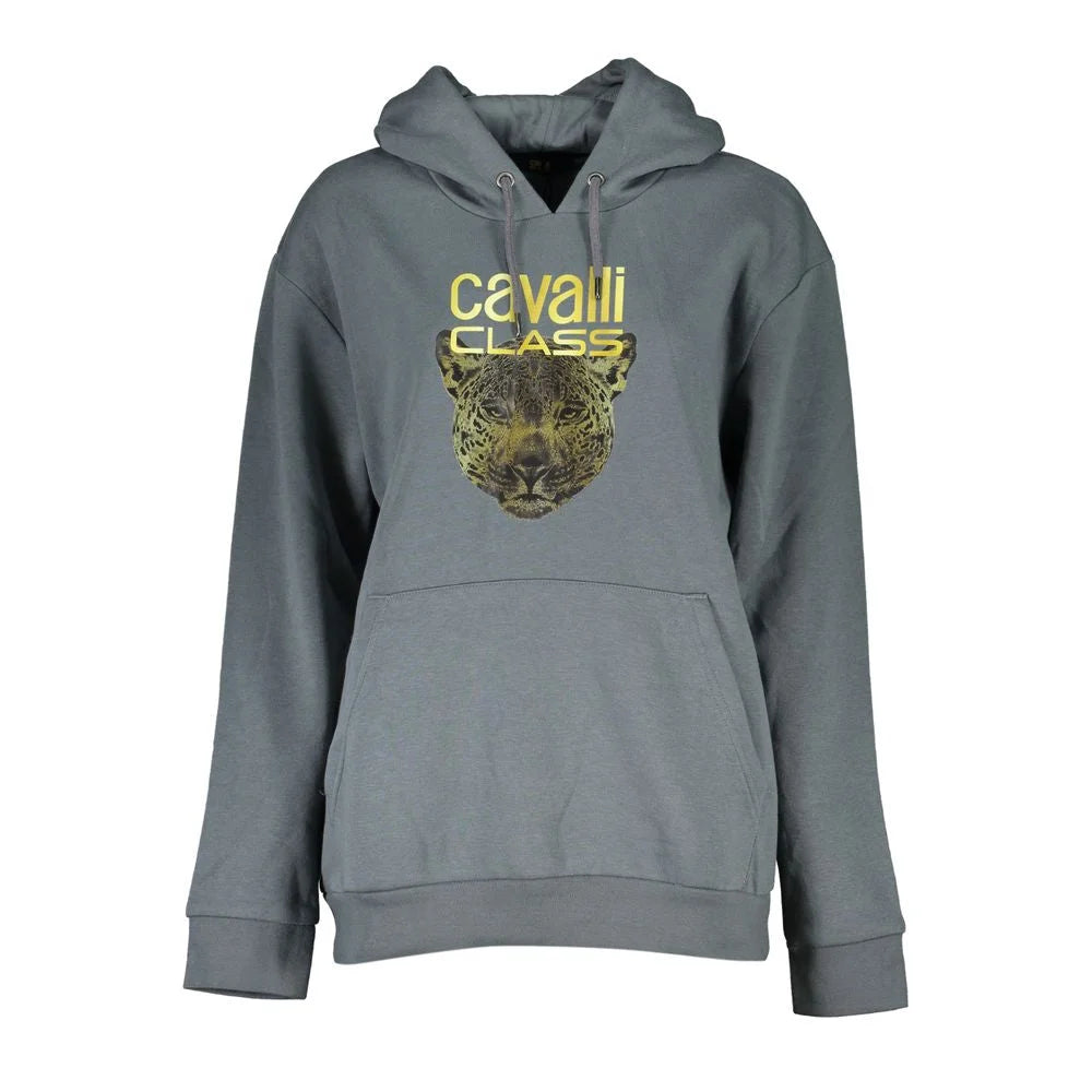 Cavalli Class Gray Cotton Women Sweater - Hoodies