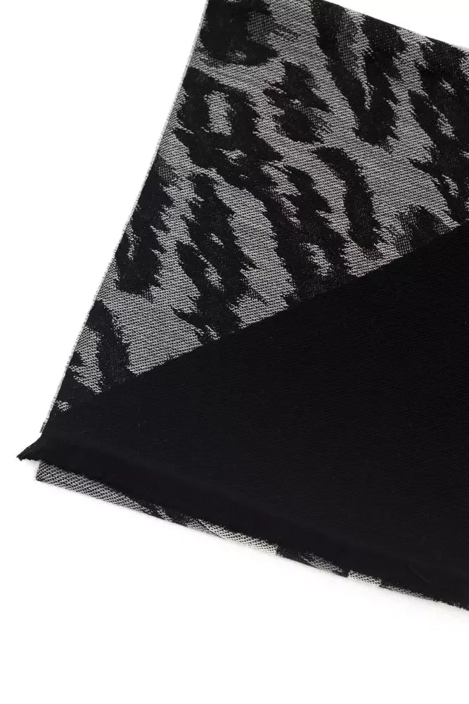Cavalli Class Gray Wool Men Scarf - Scarves & Shawls