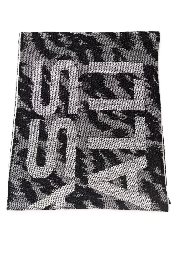 Cavalli Class Gray Wool Men Scarf - Scarves & Shawls