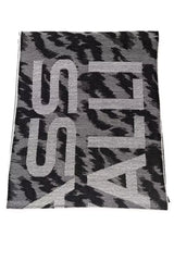 Cavalli Class Gray Wool Men Scarf - Scarves & Shawls