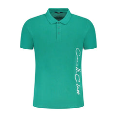Cavalli Class Green Cotton Men Polo Shirt - Polos