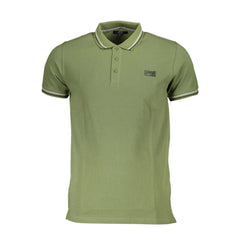 Cavalli Class Green Cotton Men Polo Shirt - Polos
