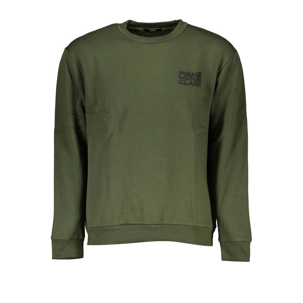Cavalli Class Green Cotton Men Sweater - S - Sweatshirts