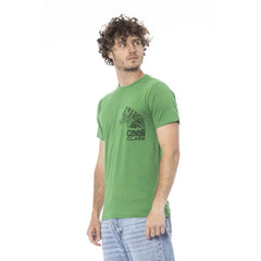Cavalli Class Green Cotton Men T-Shirt - L - T-Shirts