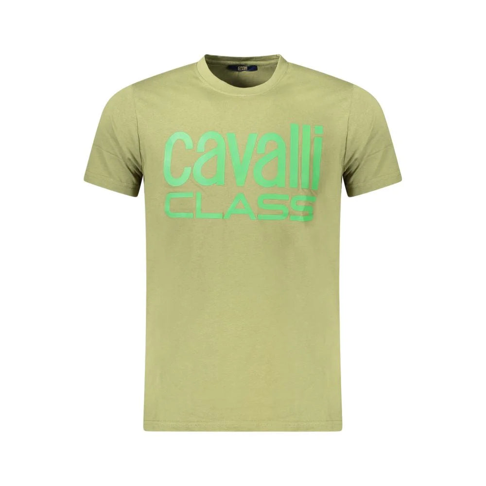 Cavalli Class Green Cotton Men T-Shirt - T-Shirts