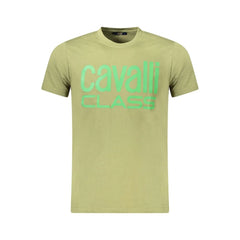 Cavalli Class Green Cotton Men T-Shirt - T-Shirts