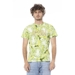 Cavalli Class Green Cotton Men T-Shirt - T-Shirts