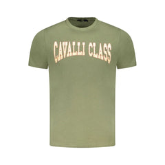 Cavalli Class Green Cotton Men T-Shirt - T-Shirts