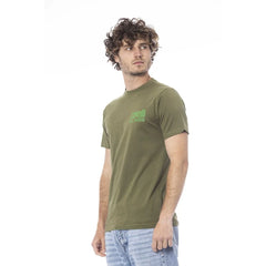 Cavalli Class Green Cotton Men T-Shirt - T-Shirts