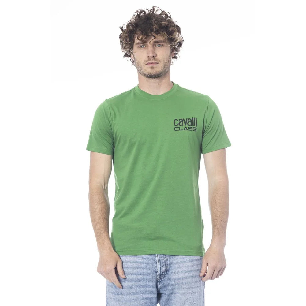 Cavalli Class Green Cotton Men T-Shirt - T-Shirts
